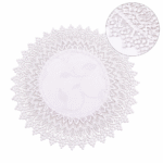 Serwetka do koszyczka wielkanocnego biała z gipiurą Serwetka do koszyczka wielkanocnego biała z gipiurą