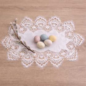Serwetka do koszyczka wielkanocnego z gipiurą 30×50