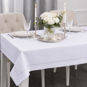 Obrus Panama Lux – Biały Srebro