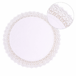 Serwetka do koszyczka wielkanocnego biała z gipiurą