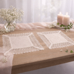 Serwetka 40×40 cm beżowa z gipiurą 11 cm