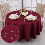 Okrągły obrus bordowy