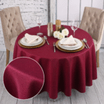 Okrągły obrus bordowy