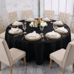 Okrągły obrus czarny