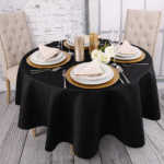 Okrągły obrus czarny