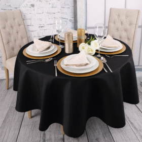 Okrągły obrus czarny