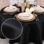 Okrągły obrus czarny